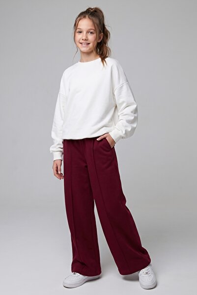 DMB BOYS & GIRLS Girls' Cotton Ribbed Sweatpants with Elastic Waistband