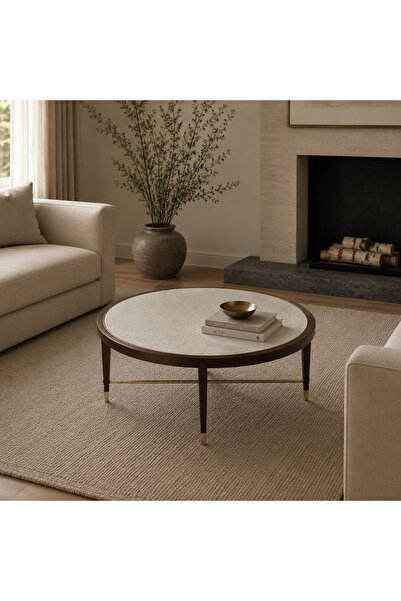 AlRugaib Furniture طاولة قهوة دائرية ديوان