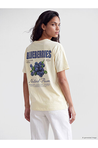 LC Waikiki Xside Yellow Printed 100% Cotton Women's T-Shirt