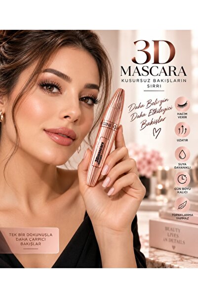 Generic Brand ماسكارا ثلاثية الأبعاد مقاومة للماء، تزيد من حجم الرموش وطولها،...