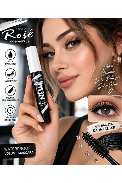 Generic Brand ماسكارا روز المقاومة للماء – ماسكارا سوداء مقاومة للماء، تزيد م...