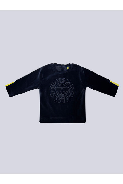 Fenerbahçe Lacivert Nakış Logolu Bebek Kadife Sweatshirt