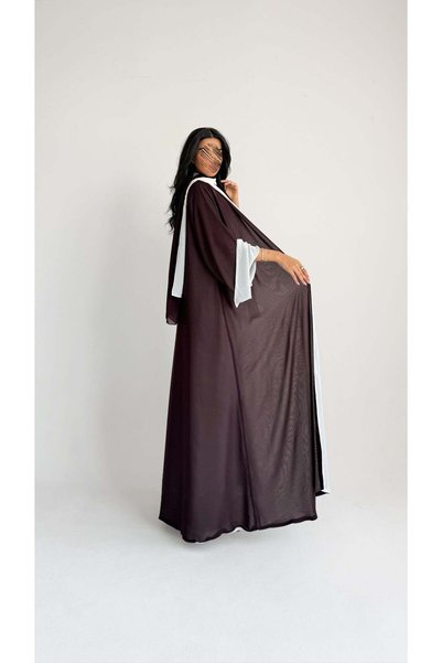 AYA MWT1227 - عبايه شيفون فتنامي دبل فيس