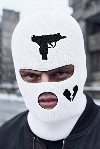 Belifanti Collection Πλεκτή Unisex Μάσκα Χιονιού με Κέντημα Σπασμένης Καρδιάς...