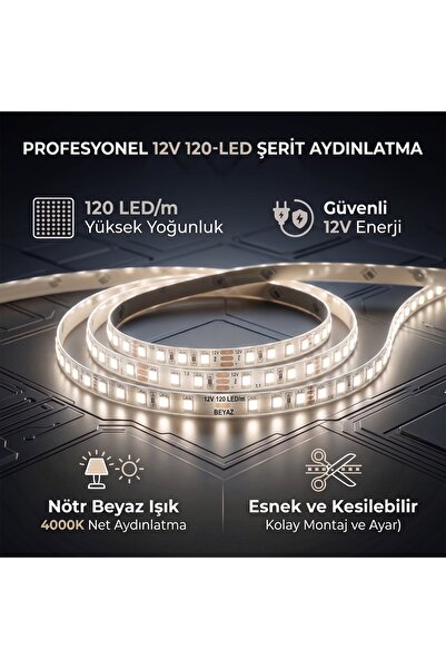 Genel Markalar Mutfak- Basamak- İç Mekan Adaptörsüz/Trafosuz 5m-10m-15m 12V P...