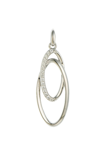 Peach Jewelry Μενταγιόν Laura Ασημένιο 925 Ρόδιο Οβάλ με Ζιργκόν