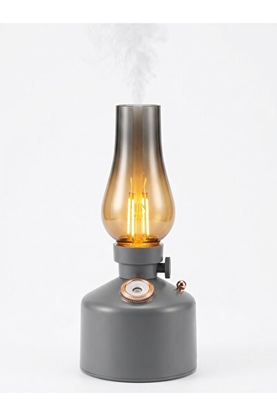 İmza Çiçek & Hediye Nostaljik Gaz Lambası Görünümlü LED Işıklı Aroma Difüzörü Buhar ve Oda Kokusu Makinesi