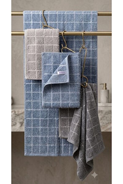 A.Z.H. (4 Pieces) Checkered and Stitched Patterned Dowry Box 50X75 Cm. Super ...