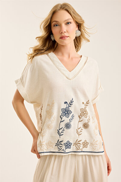 HomeStore Mesh V-Neck Blouse