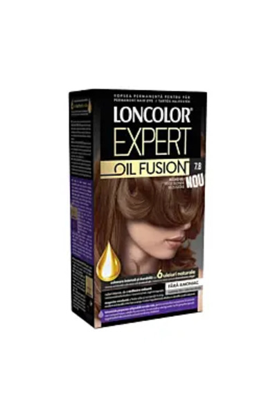 Loncolor Vopsea de păr permanentă Expert Oil Fusion, 7.8 Blond Bej, 100 ml