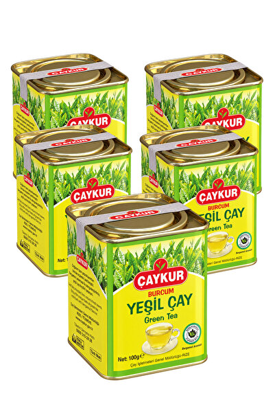 Çaykur Burcum Green Bulk Tea Tin Box 100 Gr. Five-Pack