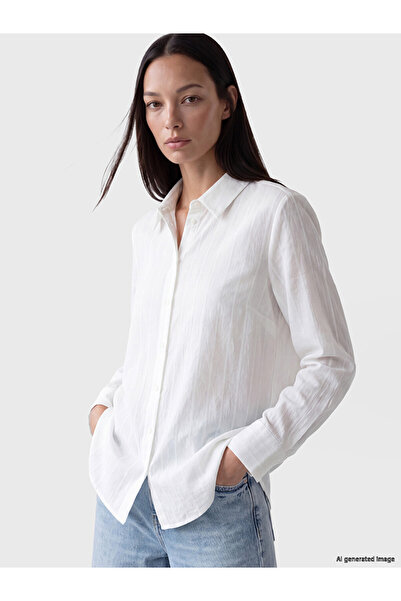 LC Waikiki Peak New Season White Striped Women's Shirt