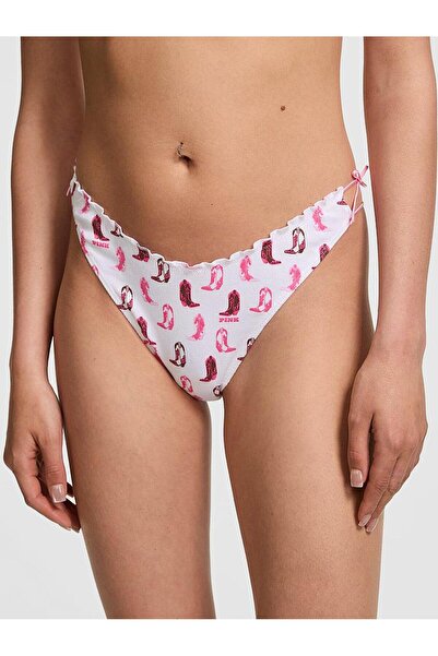 PINK Pamuklu Yandan Bağlamalı Tanga