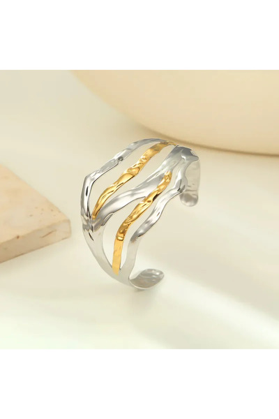 Peach Jewelry Βραχιόλι από ανοξείδωτο ατσάλι σε κλασικό γεωμετρικό στυλ βίντα...