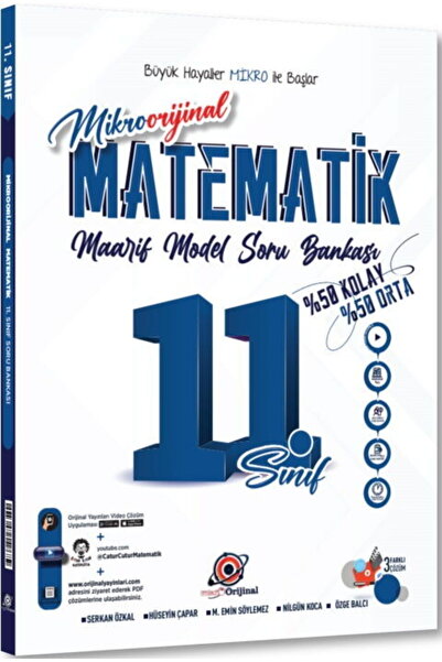 Orijinal Yayınları Orijinal Mikro 11. Sınıf Matematik Maarif Model Soru Banka...