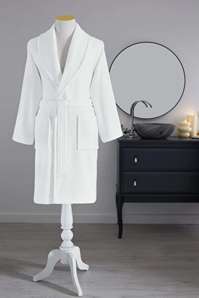 Özdilek Single Bathrobe Şalyaka-Colored Avm White (Size S-M)
