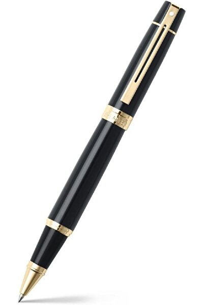 Sheaffer قلم حبر جاف أسود لامع مع حواف مطلية بالذهب 300 9325