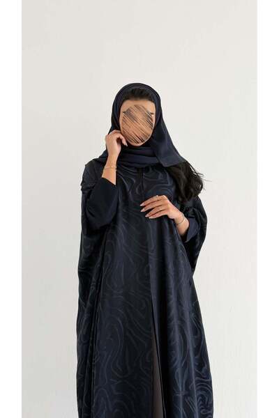 AYA Mwt1256 - Navy Blue Jacquard Abaya