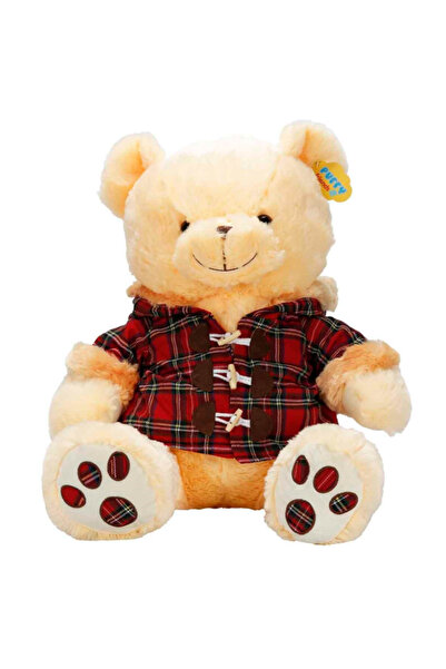Flower Toys دمية دب قطيفة منقوشة بغطاء للرأس 50 سم