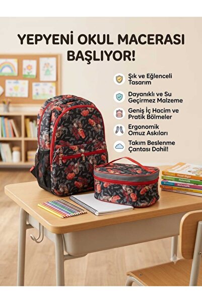 ATEŞFLEKS İLKÖĞRETİM OKUL ÇANTASI 2Lİ SET