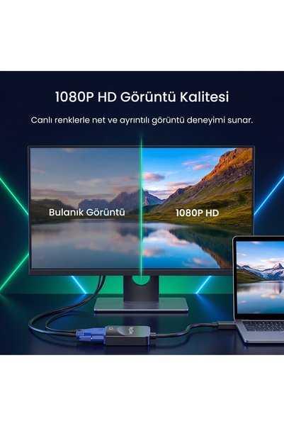 Veggieg HDMI to Vga Converter Adapter Full Hd 1080P 60Hz with 3.5mm Audio Output