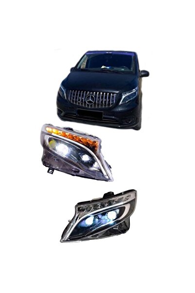 CΑRΝΕR Σετ Εμπρόσθιων Προβολέων για Mercedes-Benz Vito W447 14+ Σωλήνας LED D...