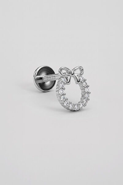 So CHIC... Işıltılı Fiyonk 18 Ayar Beyaz Altın Kaplama Gümüş Tragus-Flat Pier...
