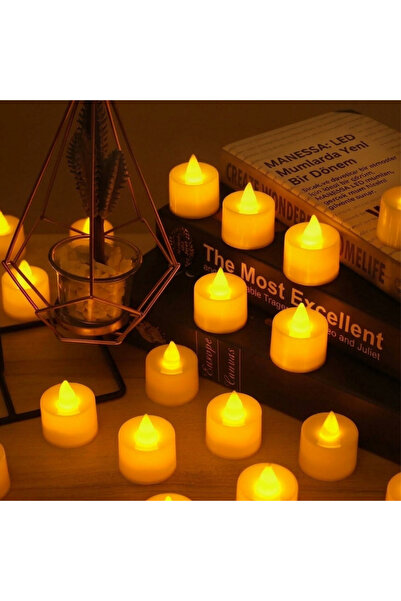 Manessa Led Mum 24’li Tealight Set – Pilli, Dumansız, Dekoratif LED Mum – Sar...