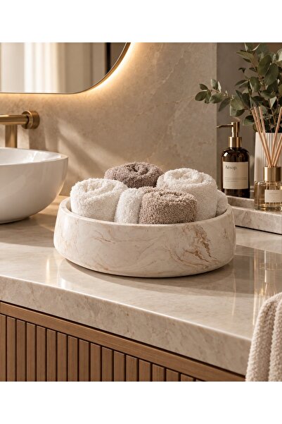 Sisay Home Dekoratif Mermer Desenli Çok Amaçlı Kase – Banyo ve Ev Düzenleyici