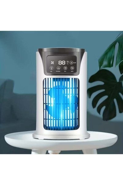 RUAY RA59 Smart Chill Cool Mist Fan | Portable Mini Air Cooler With Ice Cooling Airflow & Mist Humidifier | 7 Color LED Night Light | Auto-Off Timer | Personal Desktop Cooling Fan