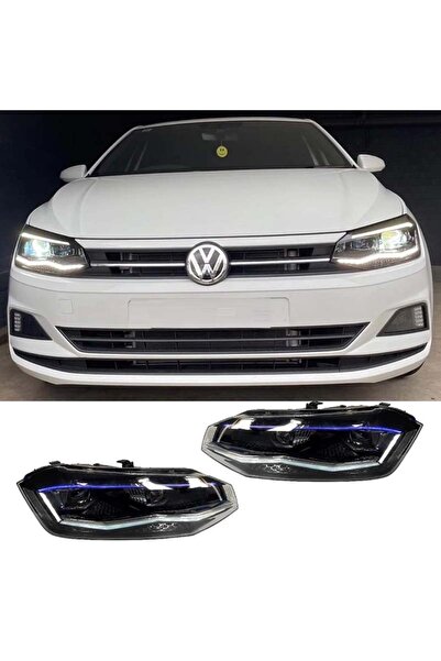 CΑRΝΕR Σετ Εμπρόσθιων Προβολέων για VW Polo AW 17+ Σωλήνας LED DRL Εμφάνιση G...