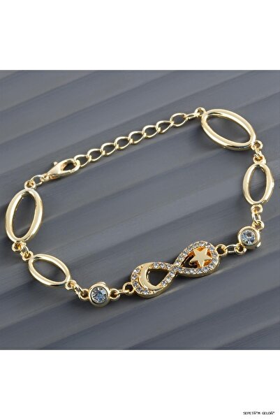 ZERO LAND Spt-Gld Moon Star Stone Tr (170617) Bracelet Yellow