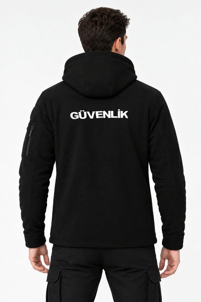 ARTHUR Güvenlik Erkek Kapşonlu Nakış İşlemeli Polar