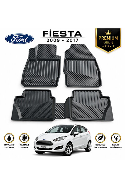 Black Gold Ford Fiesta 2009-2017 Uyumlu 3D Oto Paspas Premium