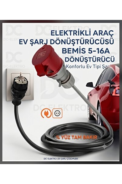 Araç Şarj Cihazı dönüştürücü 3x6mm 40 METRE (HES KABLOLU) 5-16A Dönüştürücü UZATMA SEYYAR (DİKKAT 5-32A DEĞİLDİR)