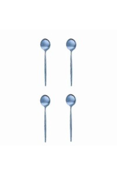 odjas Lingurita ceai inox set 4 bucati albastru 13cm 10g