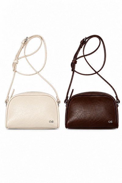 staybeautiful Mini Basic Crossbody Bag Set of 2 Cream-Brown