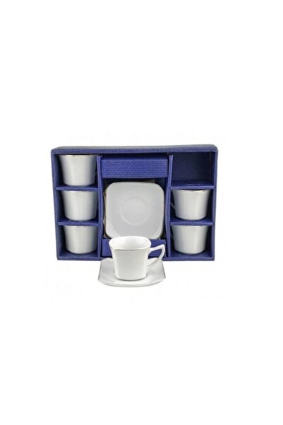 odjas Set de șase cești ceramice și șase farfurii pătrate 90 ml - Concept E E...