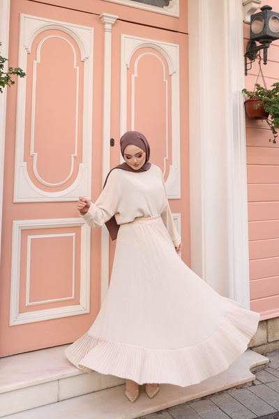 Berel Moda Σετ φούστα με λεπτομέρεια πλισέ