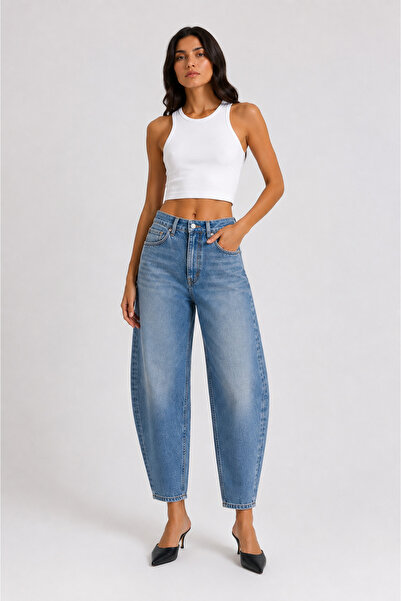 Norve Denim BARREL - KADIN AÇIK MAVİ BARREL FIT PANTOLON
