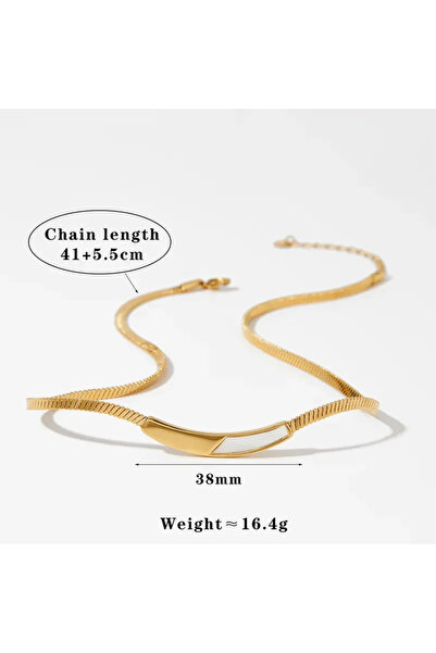 Peach Jewelry Κολιέ Μοντέρνου Στυλ Γεωμετρικό Χρυσό Χρώμα Κατασκευασμένο από ...