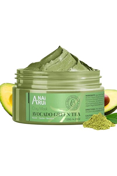 ANAI RUI Green Tea Face Mask with Avocado – Clay Facial Mask for Acne Care, D...