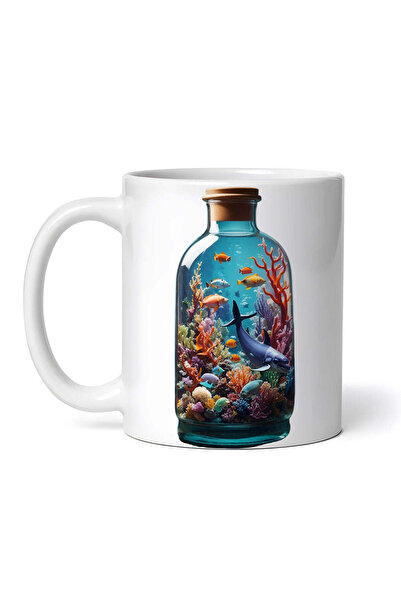 INOVATIX Personalized White Mug, Glass Ocean, Inovatix®. 330ml