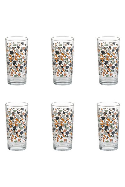 OEM Set of 6 Transparent Glass Glasses "Mosaic" 250ml