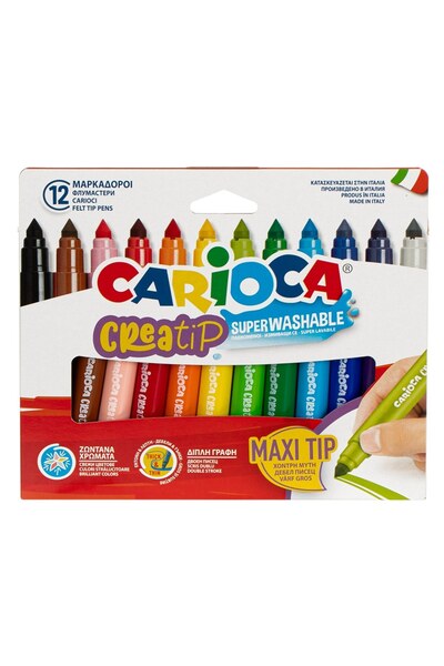 OEM Σετ μαρκαδόρων Carioca με Πλενόμενο χοντρή άκρη - 12 τεμάχια
