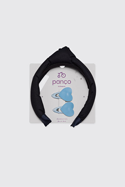 Panço Girl's Navy Blue Crown-Clasp Set