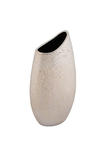 OEM Vaza Decorativa Ceramica Bej Model Crengi 15x30cm