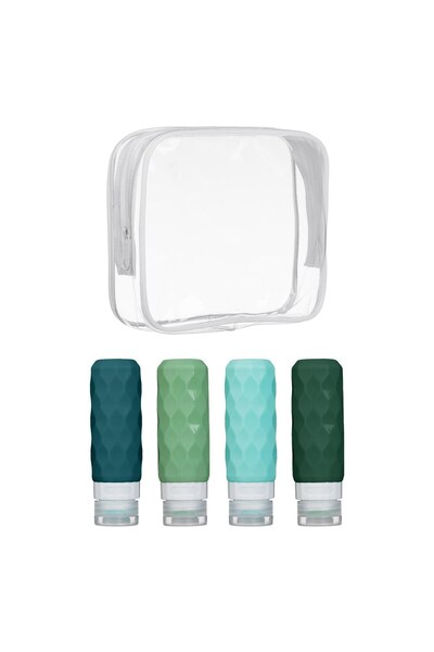 OEM Set of 4 Green Cosmetic Bottles 100ml