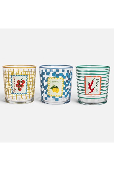 OEM Set 3 Pahare din Sticla "Summer Taste" 380ml
