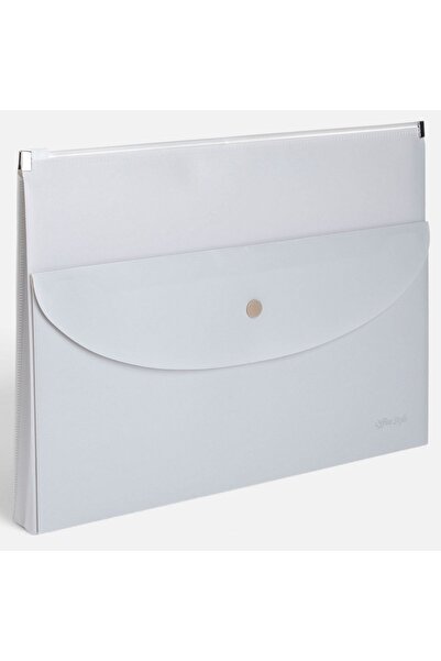 OEM Mapa A4 Soft Touch Gri cu Fermoar si Capsa 32x24,5cm